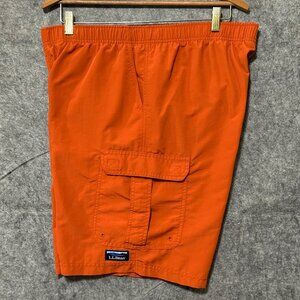 LL Bean Cargo Swim Shorts - Size Large - Mesh Lined Supplex Nylon Trunks 503785